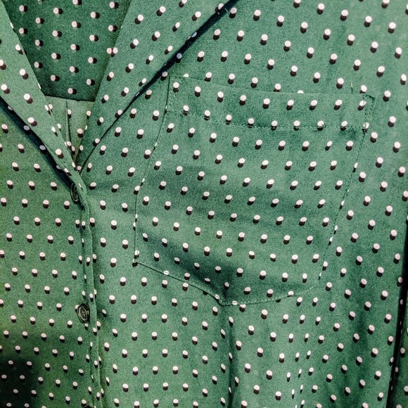 Emerald green dot blouse - Picture 3 of 4